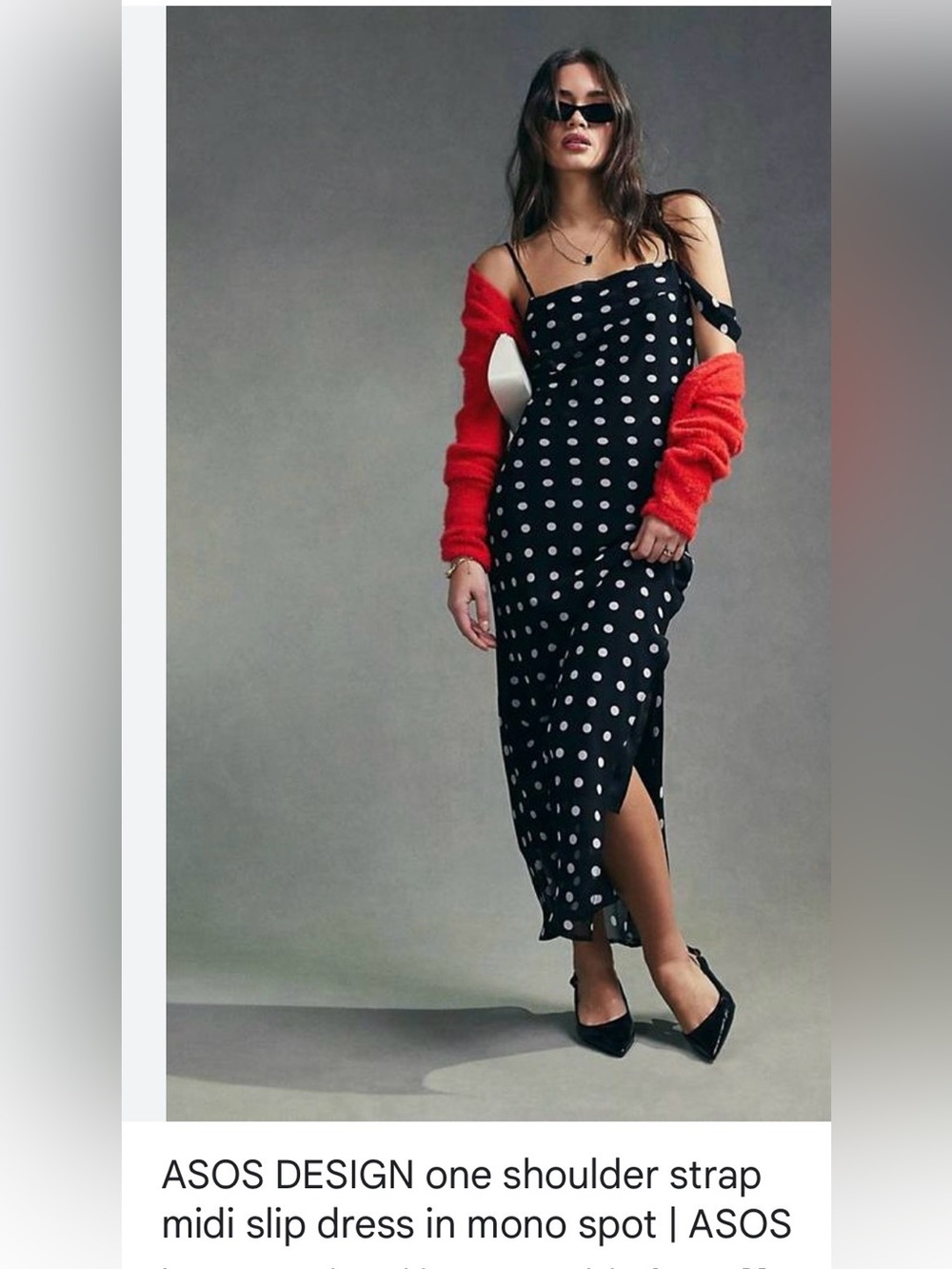 ASOS Black Maxi Skirt with White Polka Dots